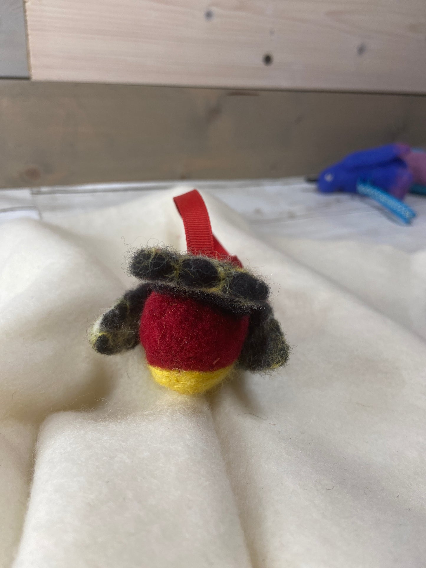 Bauble Bird - Red, Black and Yellow