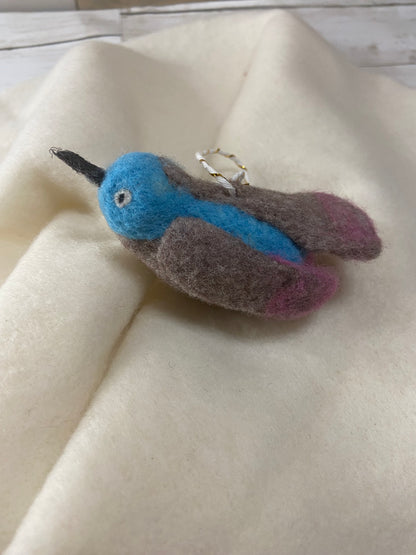 Bauble Bird - Blue, Grey and Pink