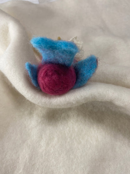 Bauble Bird - Raspberry, Blue and Charcoal