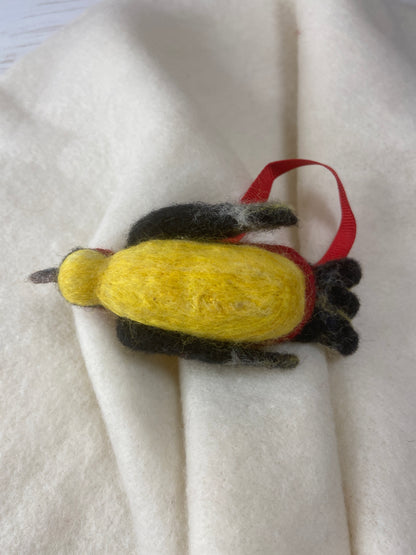 Bauble Bird - Red, Black and Yellow