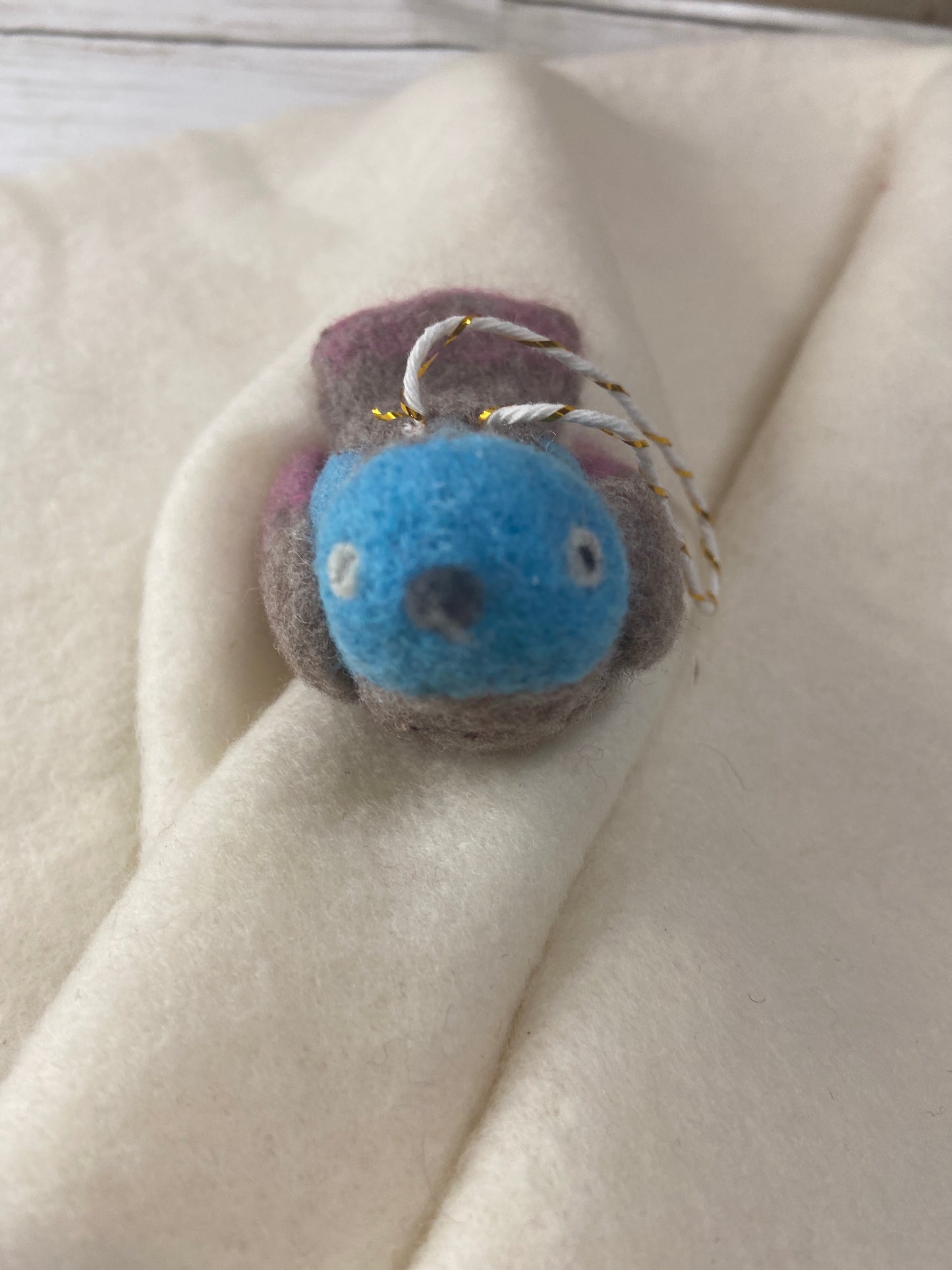 Bauble Bird - Blue, Grey and Pink