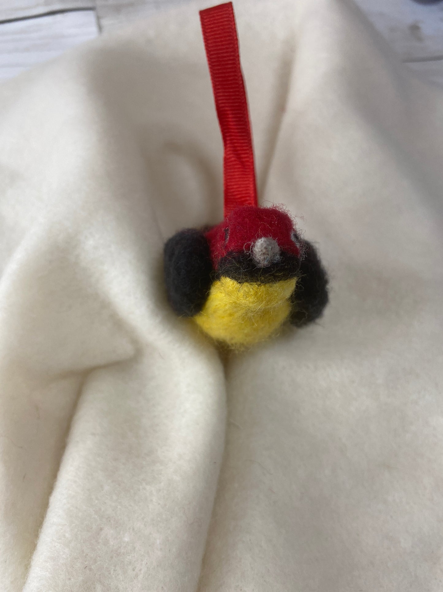 Bauble Bird - Red, Black and Yellow