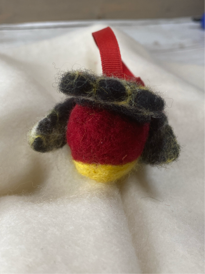 Bauble Bird - Red, Black and Yellow