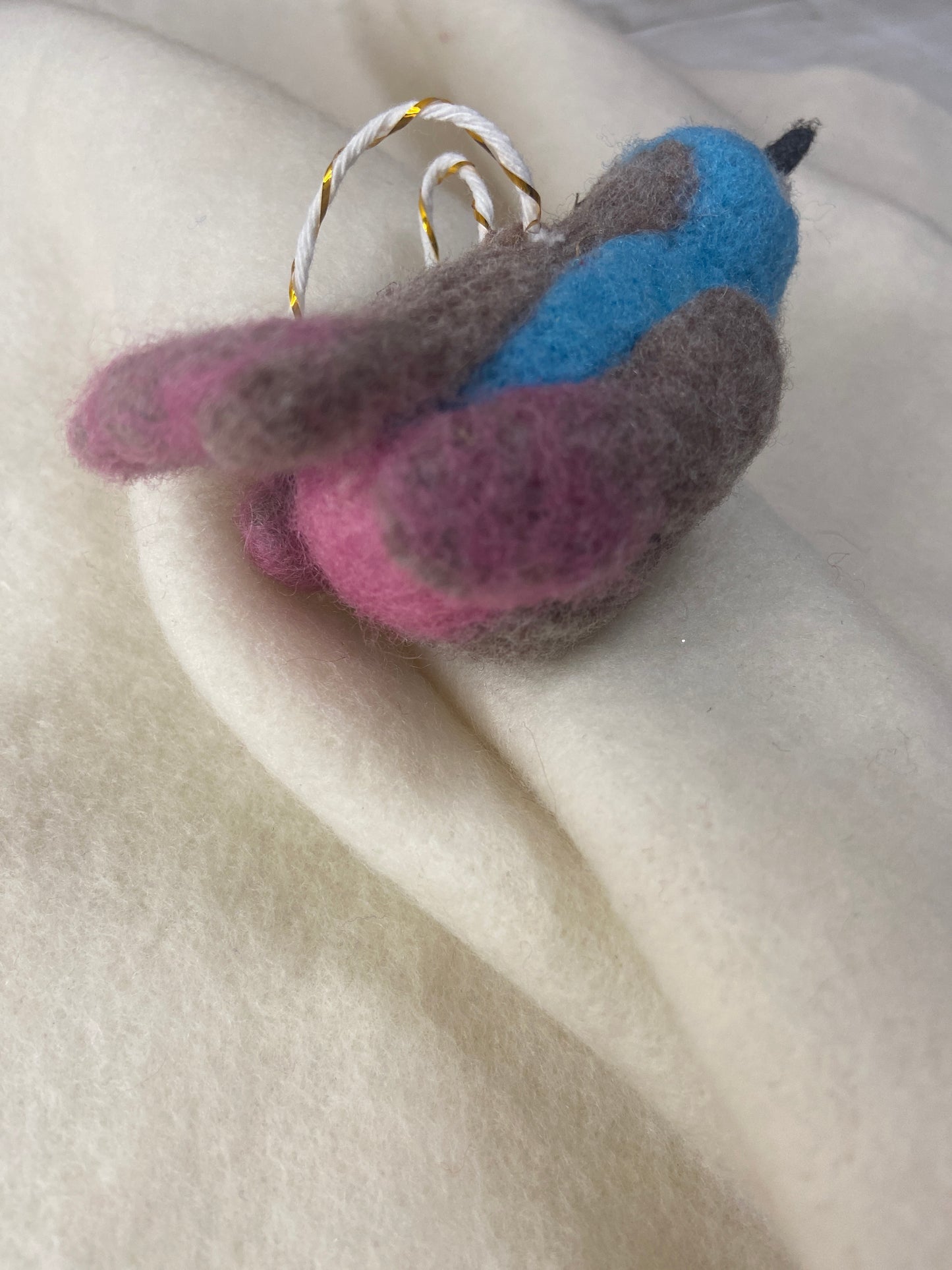 Bauble Bird - Blue, Grey and Pink