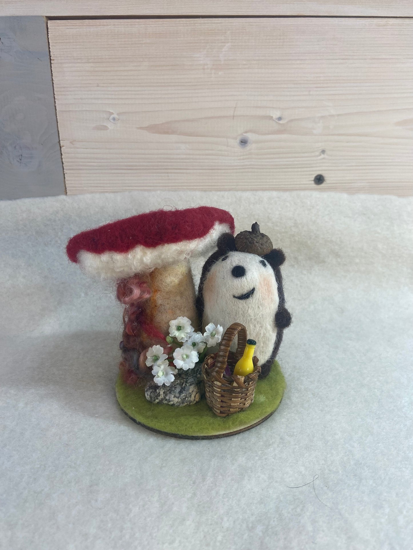 Hedgehog Felted Scene