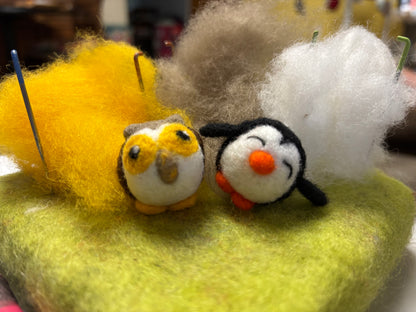 Beginner Needle Felting Kit - Peter the Penguin and Ollie the Owl